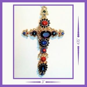 BEAUTIFUL EXTRA LARGE GOLD PLATED CROSS